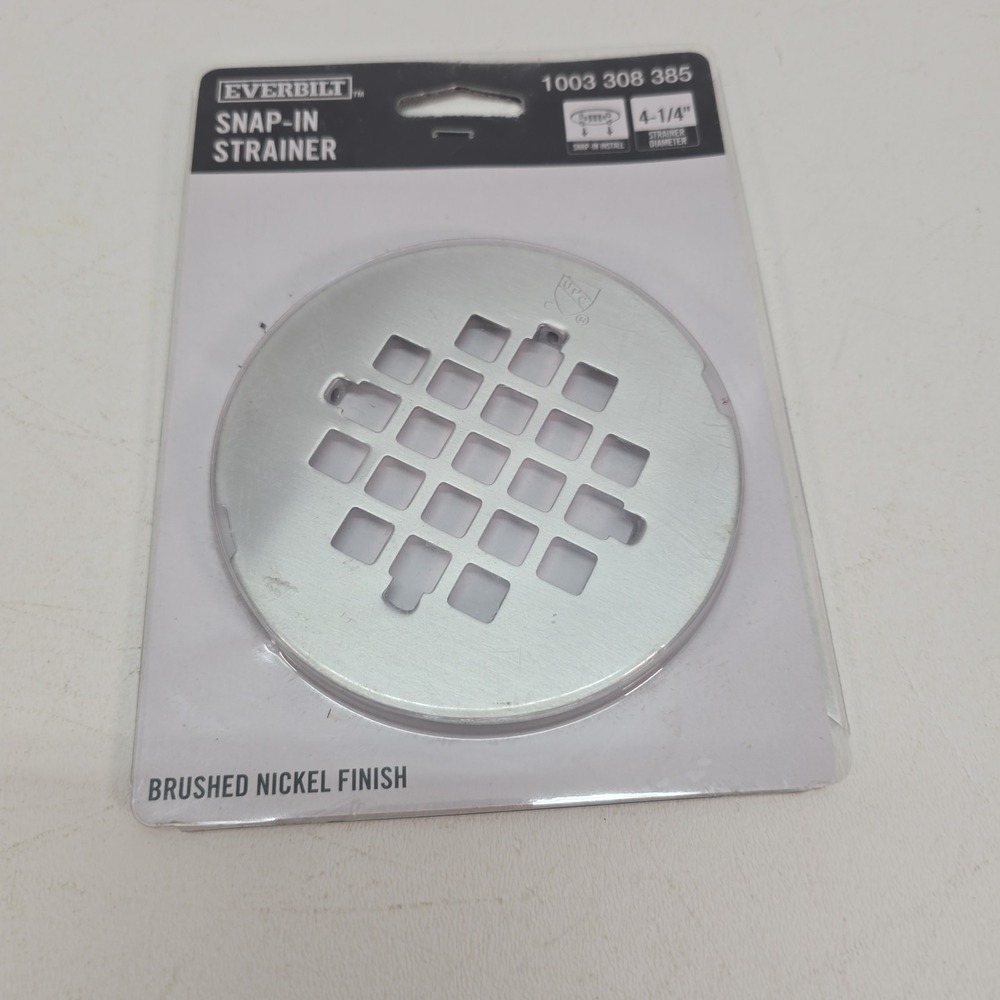 Everbilt Shower Drain 4 1/4" Stainless Steel Round 1003308385 Universal Strainer